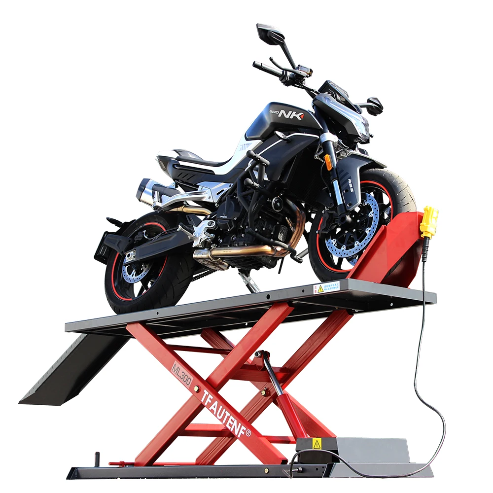 

TFAUTENF 300kg Electric-Hydraulic Motorcycle Scissor Lift for Motorbike, Motor Tricycle, Dune Buggy and UTV Lifting Bike Lift
