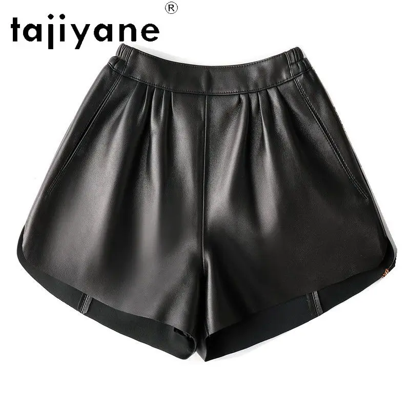 TAJIYANE Genuine Leather Shorts Woman Real Sheepskin Baggy Short Pants Korean Style Spring Women Clothing 2025 Шорти Жіночі