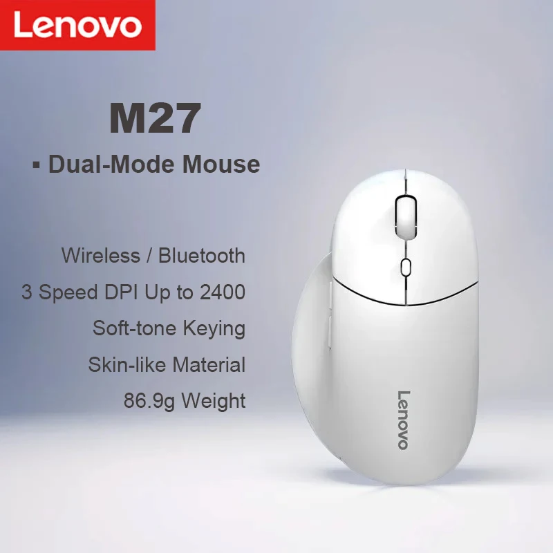 

Lenovo M27 Ergonomic design of wireless Bluetooth mouse Quiet mouse for peaceful office work