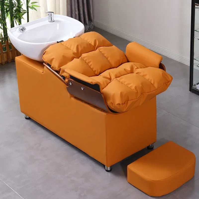 

Relaxing Beauty Salon Chairs Elegant Professional Soft Decoration Chair Massage Styling Headspa Bed Shampoo Wash Women Coiffure