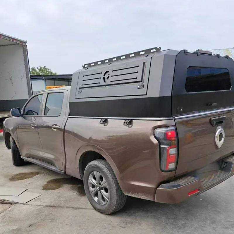 Manual Operation Ultra-High Canopy Locking Hinged Tonneau Truck Topper Retractable Roll-Up Function Fit Sierra Ram