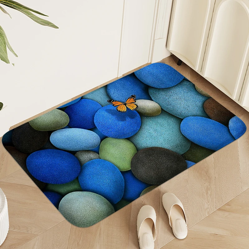 Floor Mats Front Door Pebble Stone Carpet for Bedroom Entrance Doormat Non-slip Foot Mat Custom Bathroom Sleeping Room Rugs