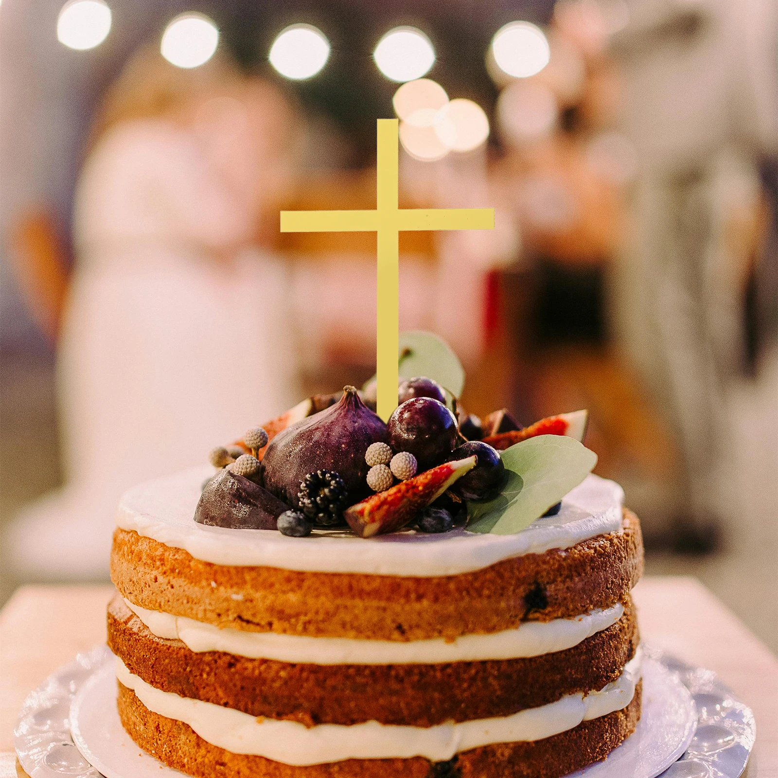 

10pcs Gold Acrylic Cross Cake Decorations for Wedding Party Baptism Dessert Toppers Cupcake Decorations Cake Inserts