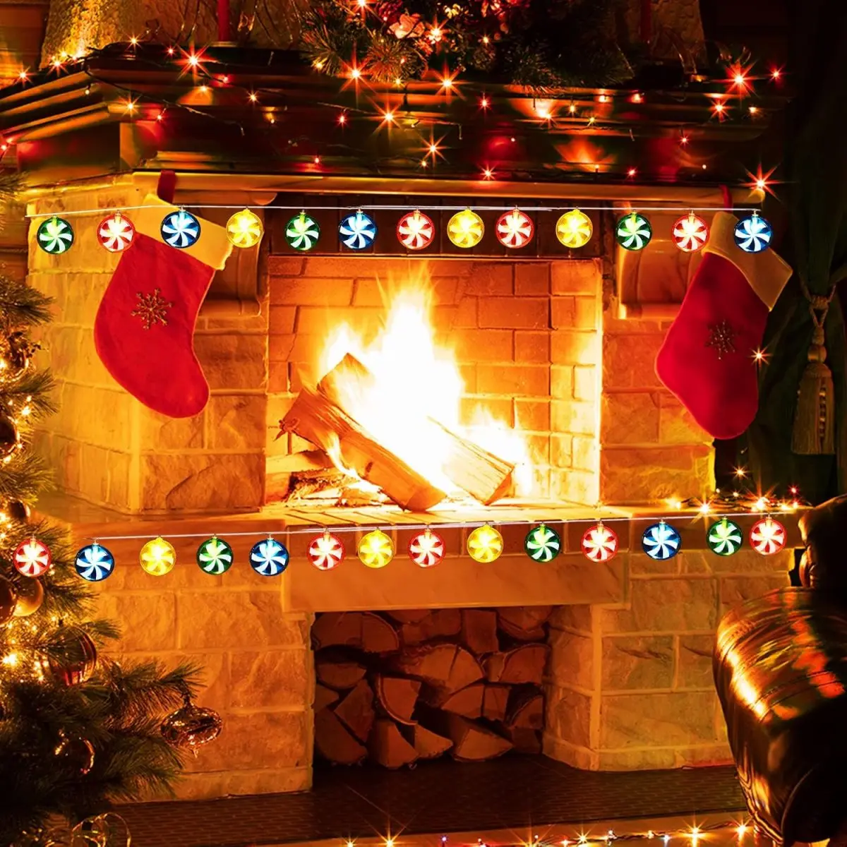 1 قطعة عيد الميلاد قصب حلوى سلسلة أضواء بطارية تعمل الجنية أضواء للخارجية داخلي عيد ميلاد الزفاف المنزل فناء عيد الميلاد ديكور