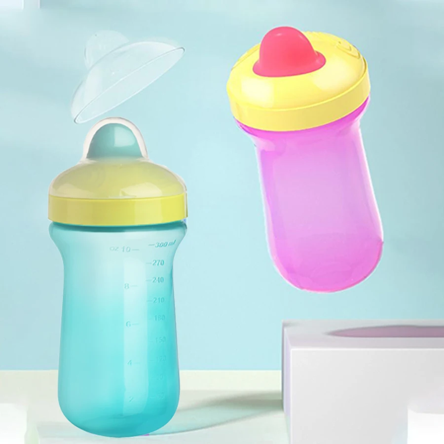 

300ml Kids Water Bottle Leakproof Baby Sippy Cup with Handles BPA-Free Spill Proof Toddler Cup Duck Mouth Design