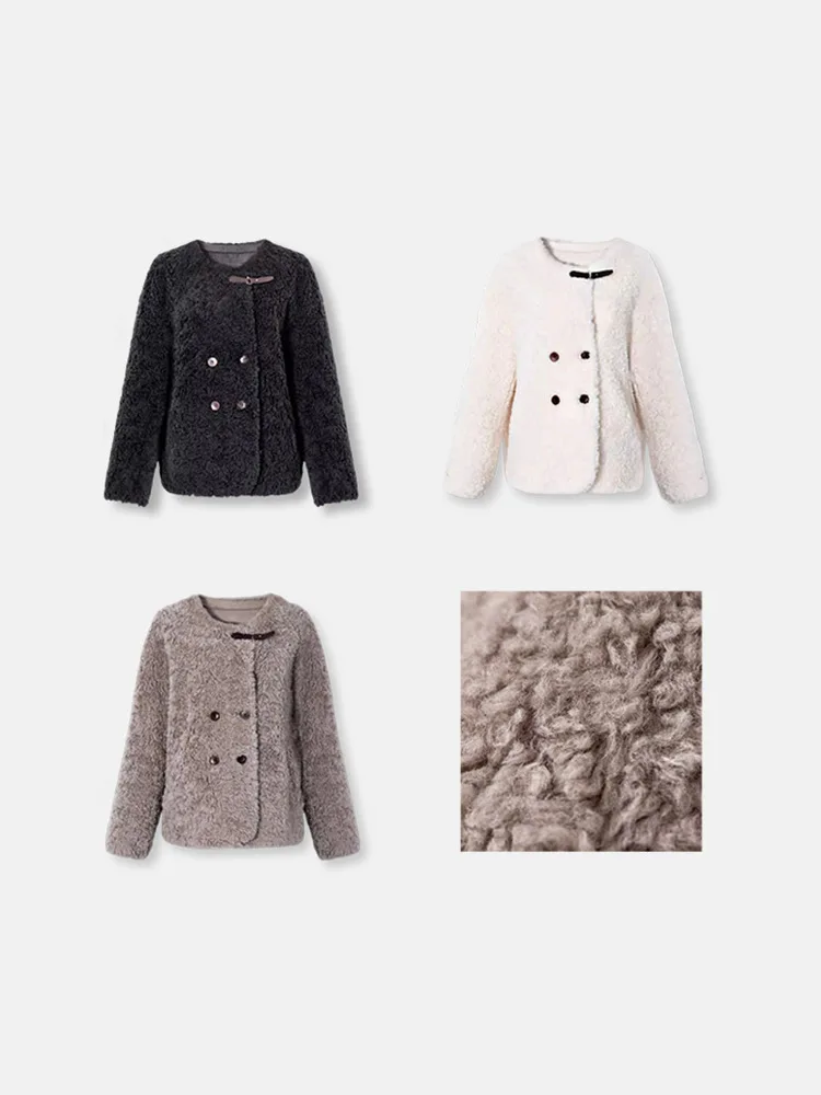 

Пальто женское больших размеров из натуральной овчины, полностью шерстяное, на двух пуговицах, теплое, повседневное, для работы, свободного кроя, длинное