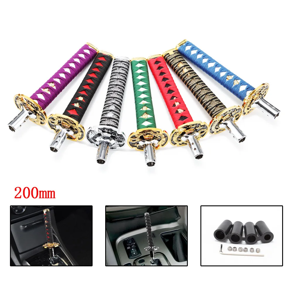 Universal Katana Samurai‑Sword Shift Knob, Manual Car Gear Shifter Handle 15CM/20CM/26CM JDM Modification Accessory