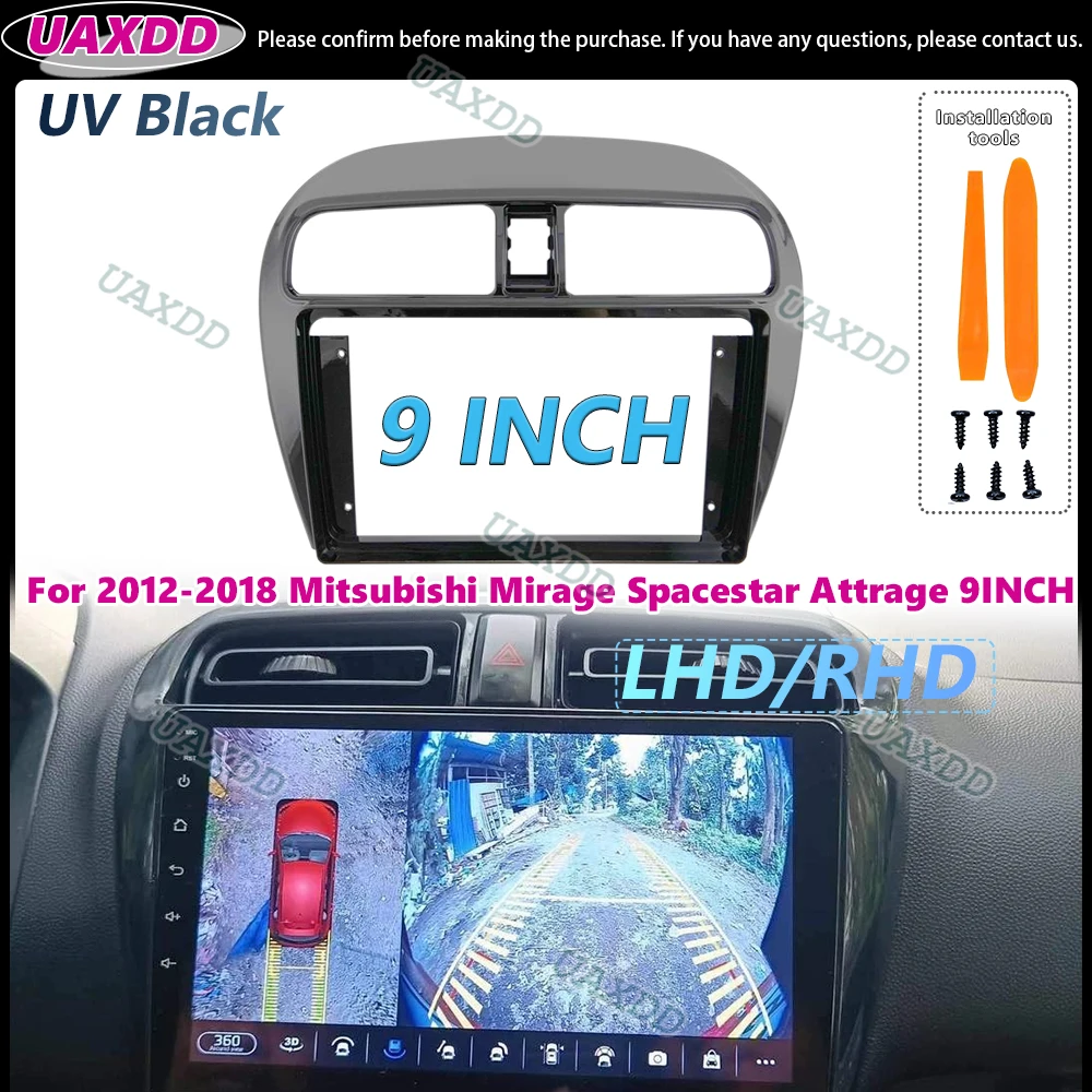 Auto-Armaturenbrett für Mitsubishi Attrage Mirage Spacestar 2012–2018, DVD-Doppel-DIN-Einbaurahmen, CD-Installationspanel
