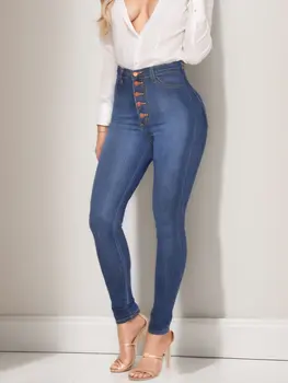 ג'ינס גבוה מותן אלסטי מותן מותן גבוה ... 8 best sales ג'ינס גבוה - №2