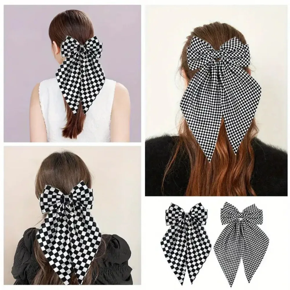 

1 Pcs Women's Hair Clip Plaid Bow Retro, Simple Fashionable Trendy Versatile Hair Pins Harajuku Japanese Hair Accessories Girl