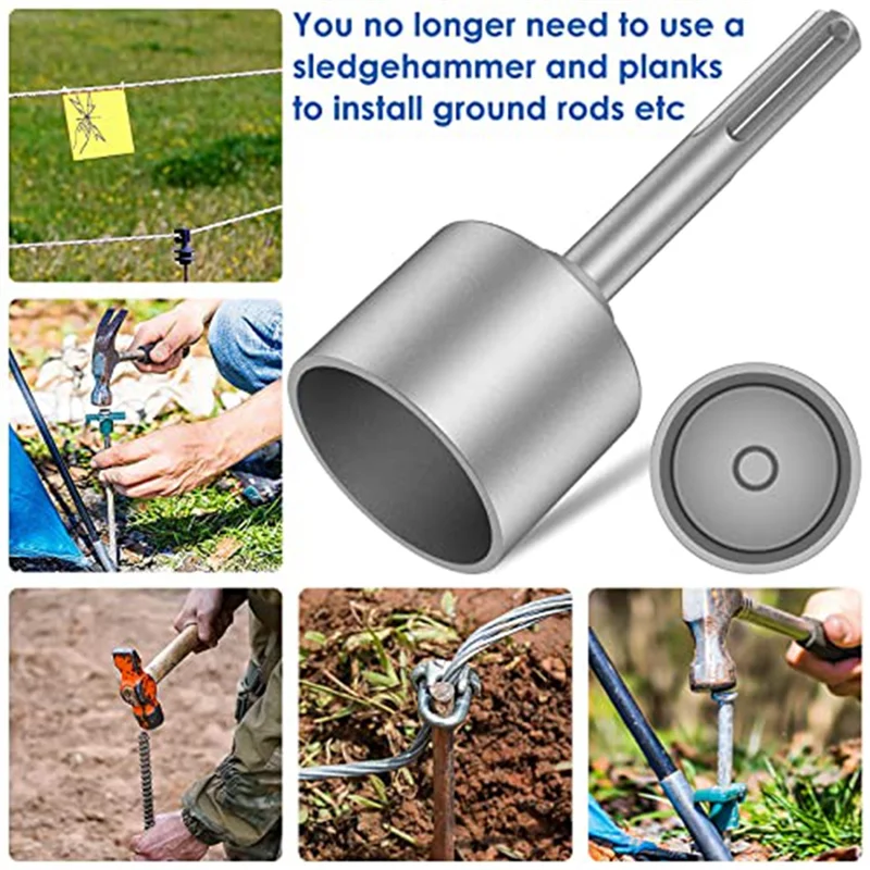 A43F-SDS-Max Driver per asta di terra, driver per punta da trapano in acciaio resistente, per aste di messa a terra per trapano a percussione