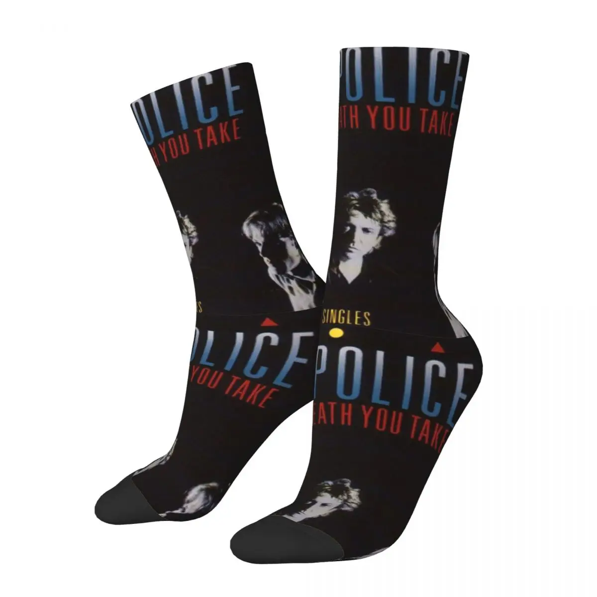 Funny Crazy compression Every Breath You Take Sock for Men Hip Hop Harajuku T-The Police Band Happy Quality Pattern Printed Boys