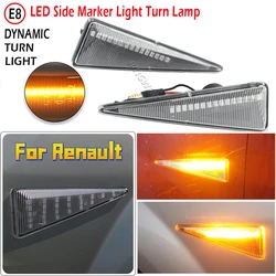 2X Dynamic LED Turn Signal Side Marker Lamp Car Light For Renault MK4 Vel Satis Wind Avantime Megane 2 Scenic 2 Espace
