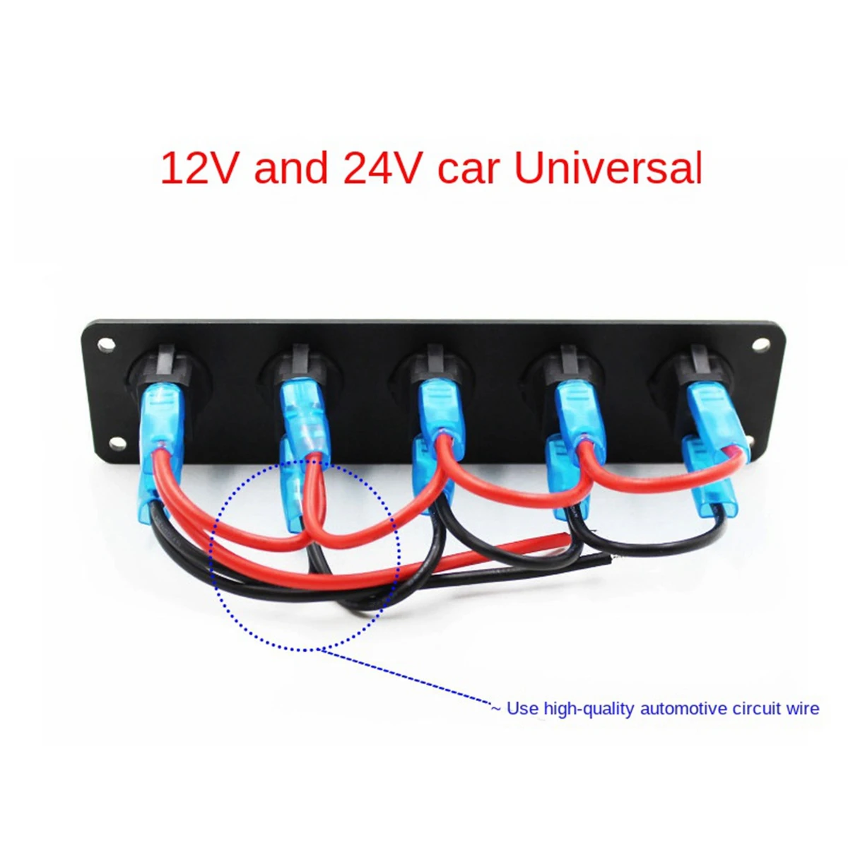 #86P (Black)5 Gang Round Dash Rocker Toggle Switch Panel Green,Automotive Parts & Accessories