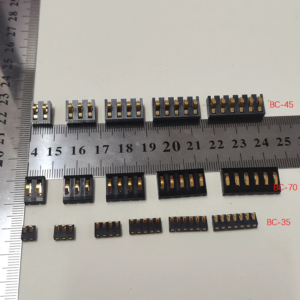 5PCS B-35 B-45 B-70 Battery Spring Compression Contact Connector 2 3 4 5 6 7 Pin 4mm 4.25mm 2.54mm Pitch Battery Contact Socket