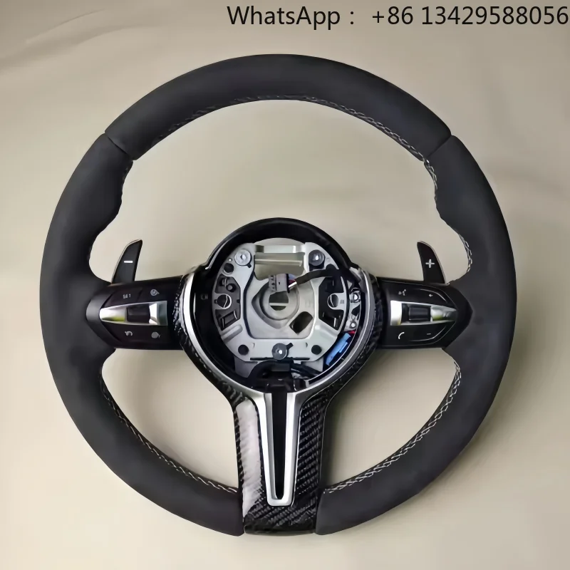 Full Black Suede Carbon  M Sport Steering Wheel for BMW F Series F10 F30 F31 F32 F20 E92 E60 X6 E71 X5 E70 M3 M4 M5 M6