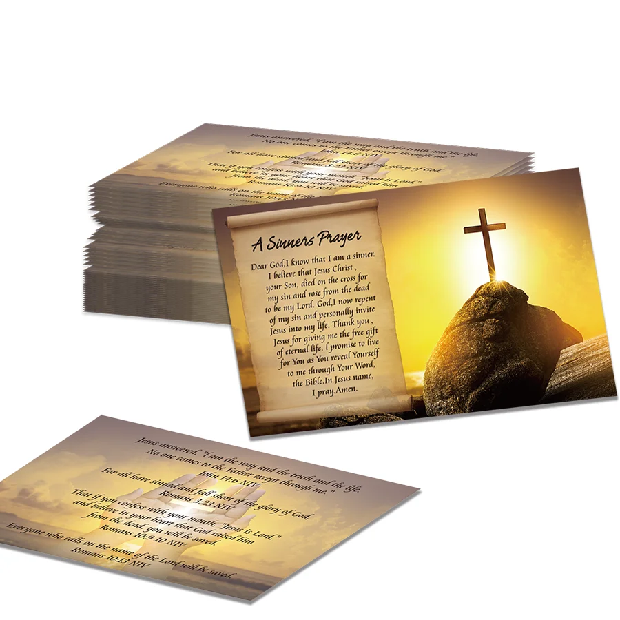 100 Pcs Gospel Tract Card Salvation Cards Pocket Holy Postcard Prayer Postcards Christian Inspirational Bible Verses Bookmark