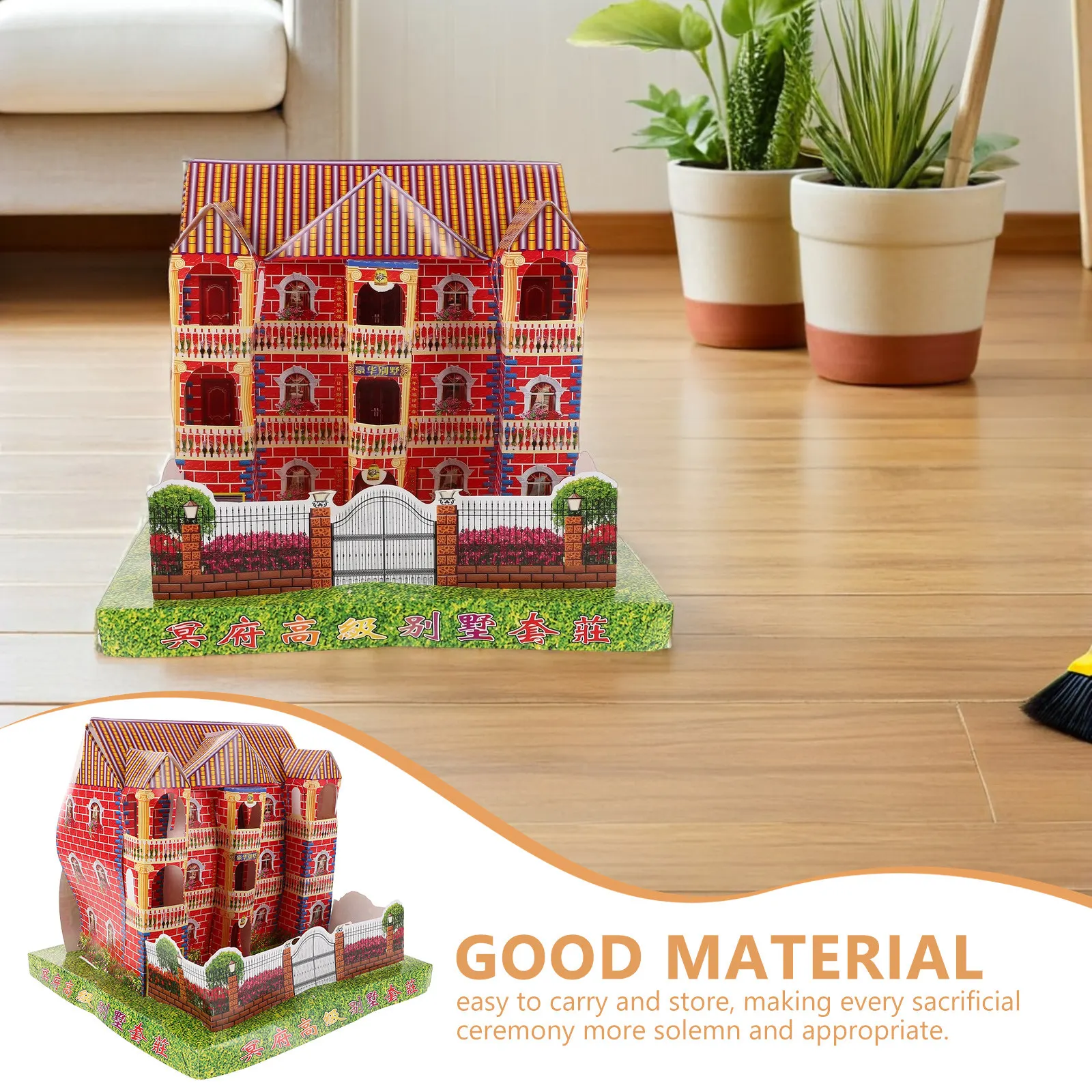 Large Space Japanese Style Ancestor Money Paper Villa Realistic for Traditional Ancestral Worship Festival Sacrifice