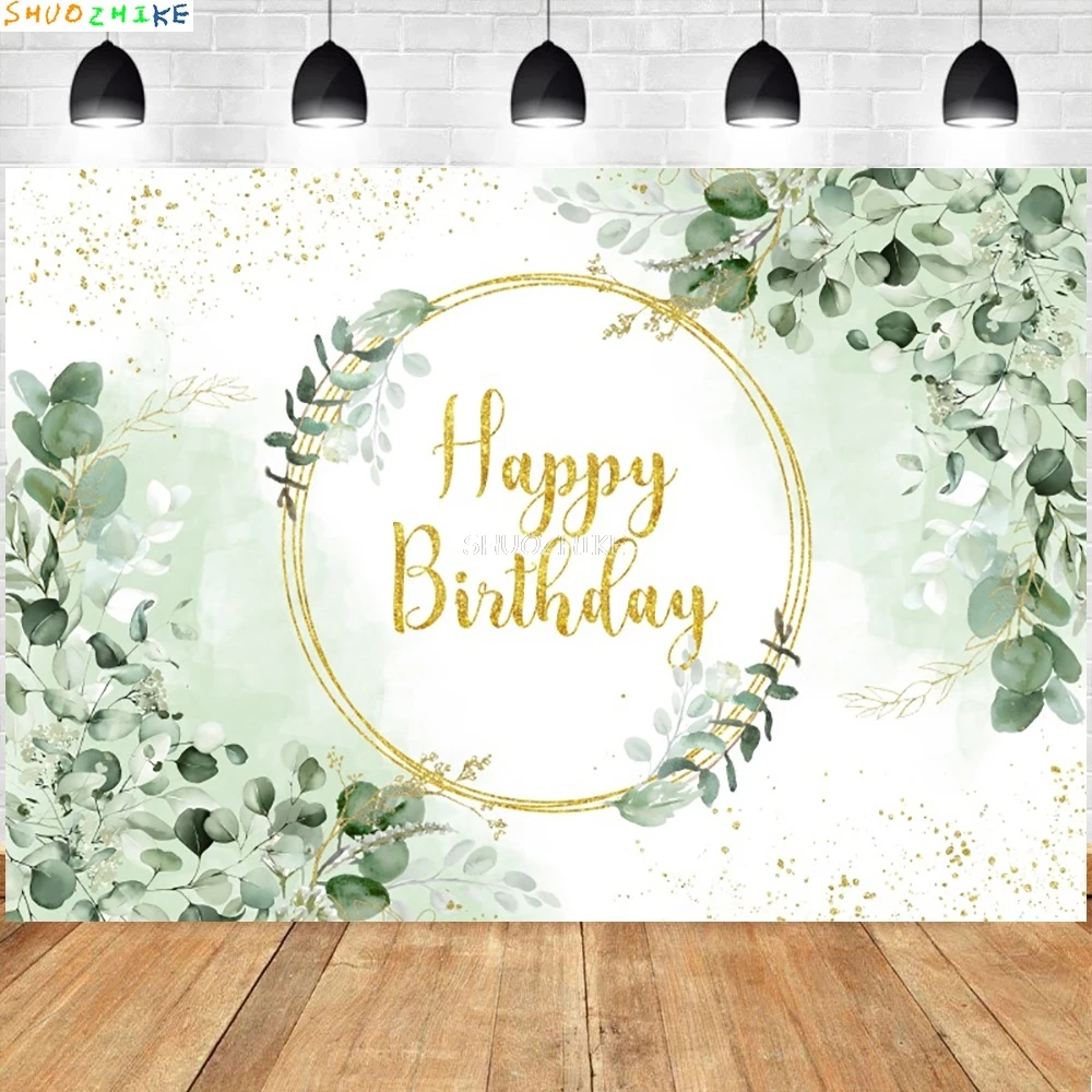 

Greenery Succulent Birthday Photography Backdrop Wedding Baby Shower Background Boho Cake Table Banner Photo Studio Props JC-71