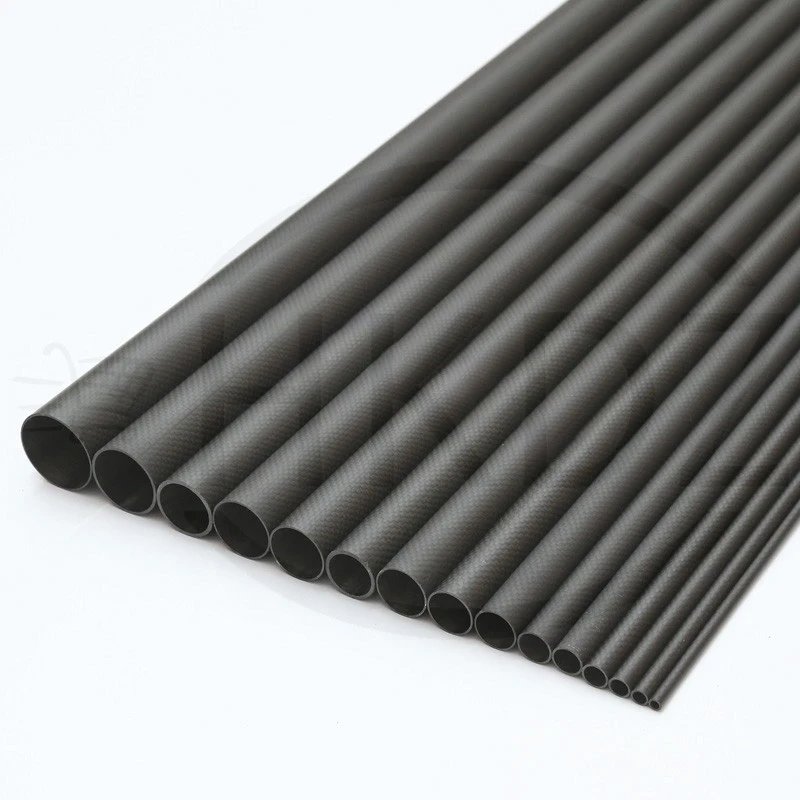 1Pcs 3K Carbon Fiber Tube Matte Plain Weave Hardness Composite Material Length 200 /300/500mm OD 5mm to 50mm Fibre Tube
