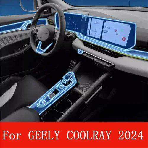 Imagen 1 del producto Compartimento central para puerta de coche, tablero multimedia de navegación, TPU, antiarañazos, accesorios para coche, película protectora para GEELY COOLRAY 2024