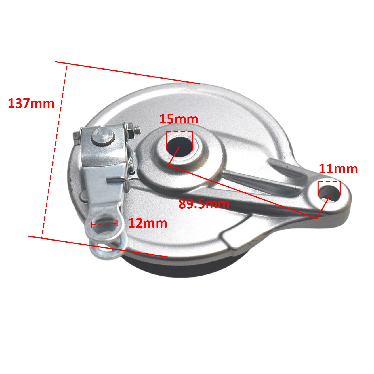 Rear Drum Brake Assembly Silver Kit Replacement For Coleman 196Cc 6.5Hp Powersports Mini Bike