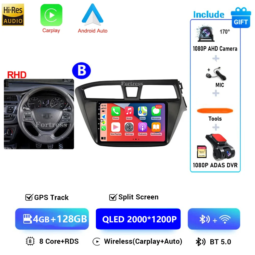 Auto radio voor Hyundai i20 2 II GB 2014 - 2018 Android 16 inch scherm Multimedia autoradio navigatie stereo videospeler Carplay Auto