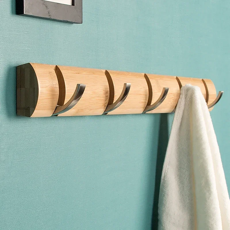 

Nordic Style Clothes Hanging Hooks Bedroom Furniture Wall Hanger Bamboo Coat Rack Living Room Hook WY706