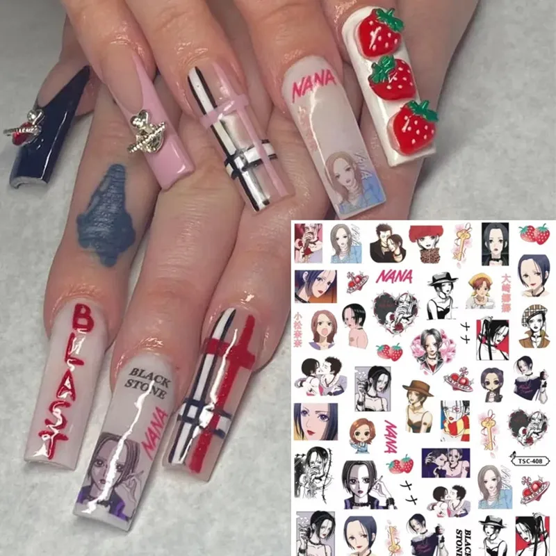 

Anime Image Design Self Adhesive Back Glue Nail Slider DIY Decoration Accessory Nail Stickers TSC 303 408