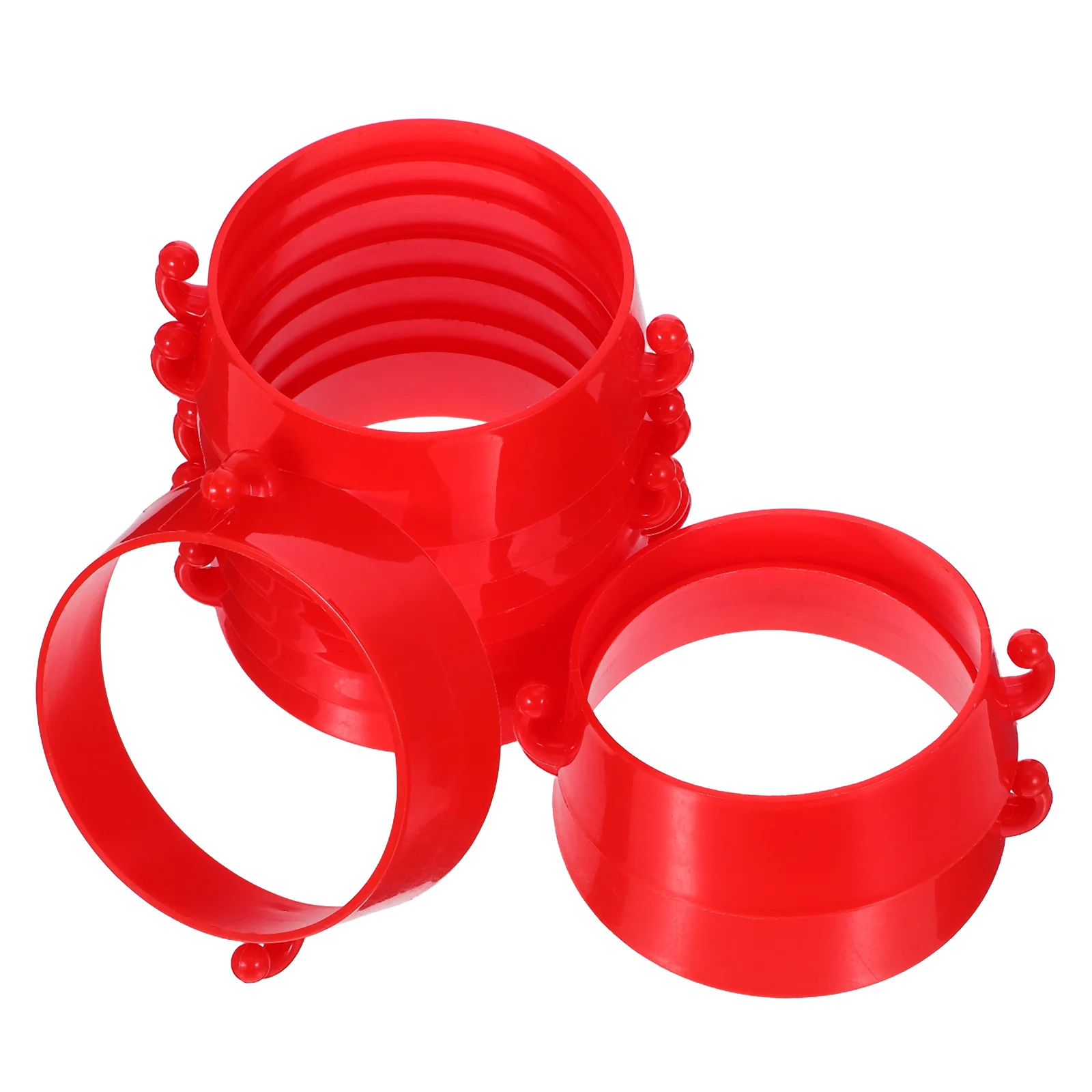10pcs Road Connecting Rings: Plastic Safety Connectors For Traffic Barriers Chain Links With Design For