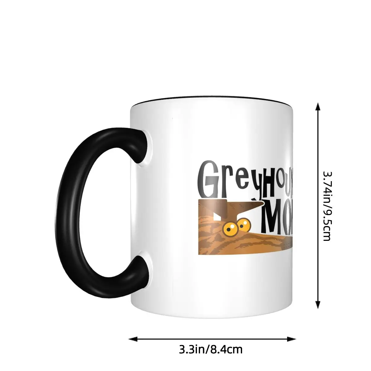 Greyhound Mom (brindle) Mug Funny Ceramic Coffee Cups Tea Mugs Milk Cup Drinkware Gifts for Friends
