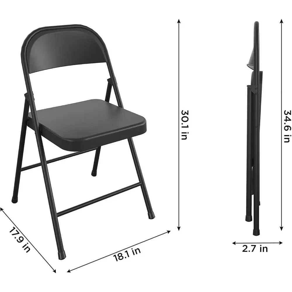 SmartFold All-Steel Folding Chair, 4-Pack