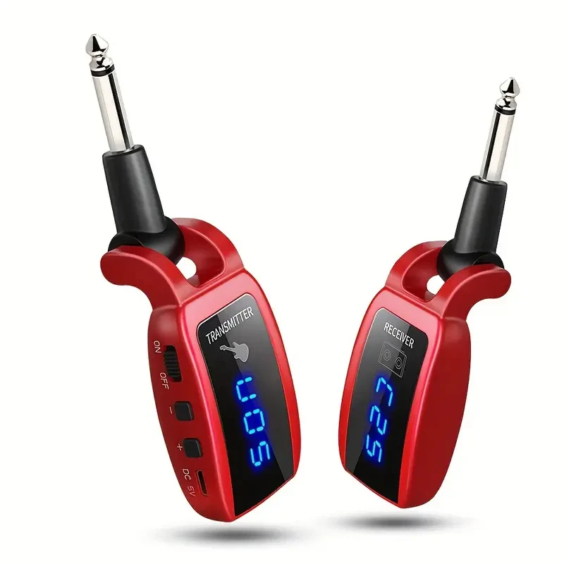 Wireless Guitar System - Rechargeable Transmitter & Receiver Set for Electric Guitar and BassPlug-and-Play Connectivity