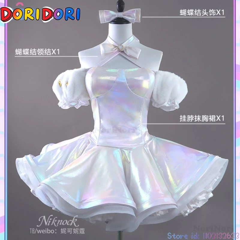 NEEDY GIRL OVERDOSE KAngel Costume with Wig Streamer Overload Lolita Dress Shoes Outfit Women with Laser Skirts Ribbon Ponytail view 5