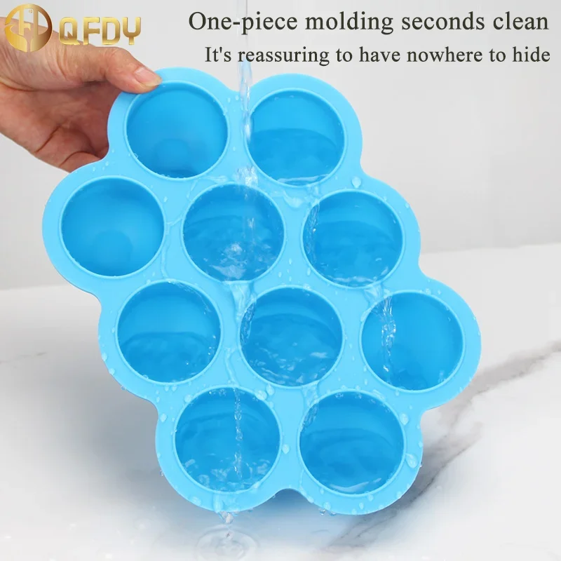 Silicone Weaning Baby Food Freezer Tray 7 Pots Storage Container w Lid BPA Free Bite Mold Storage silicone portable food tray