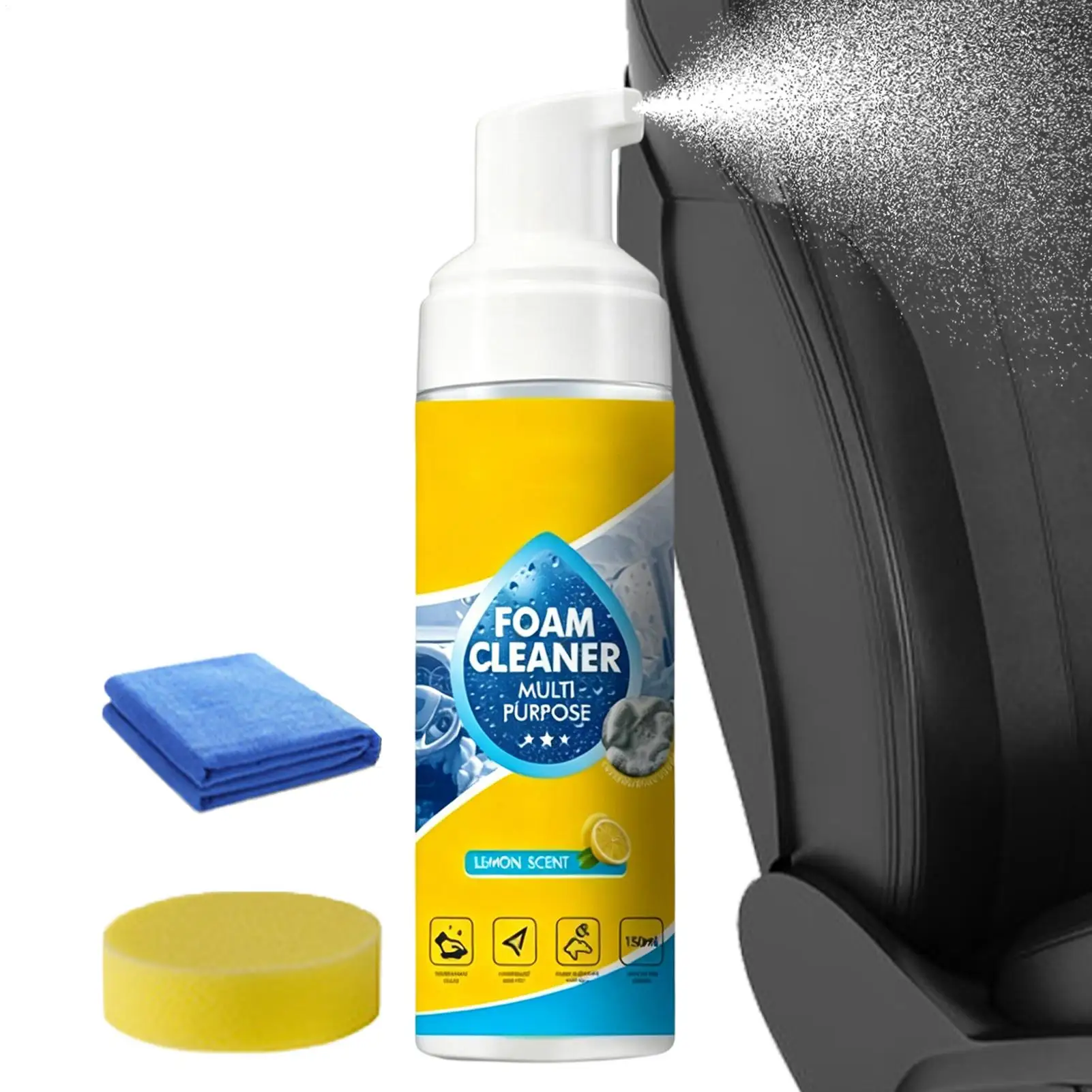 150ml Car Interior Detailer Spray, Multi-Purpose Cleaner & Restorer for Dashboards Seats Plastic Repellent Shine
