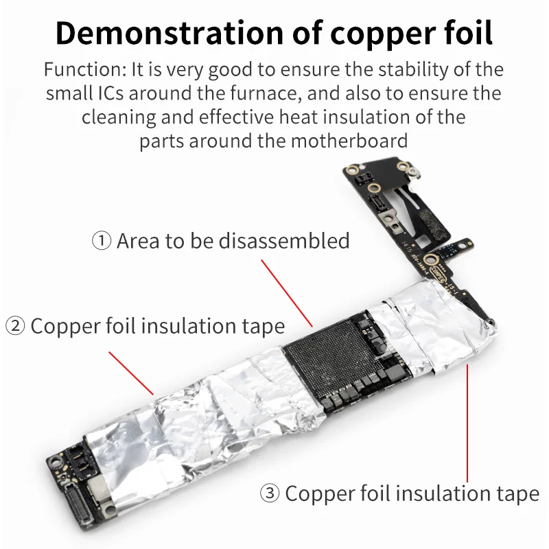 LUXIANZI 10/20M High Temperature Conductive Aluminum Foil Tape For Phone Motherboard Welding Heat Insulation Tin Foil Tapes