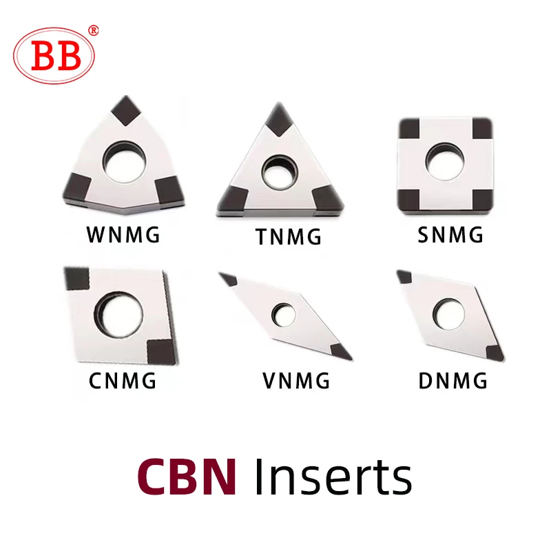 BB CBN Insert CNC Machining Lath Tool Cubic Boron Nitride Turning for Cast Iron Steel Cutting WNMG TNMG VNMG VCGT CNMG DNMG