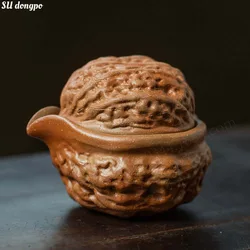 Purple Clay Walnut Teapot Hand-held Teapot Used By One Person Chinese Style One Pot One Cup Tea Strainer