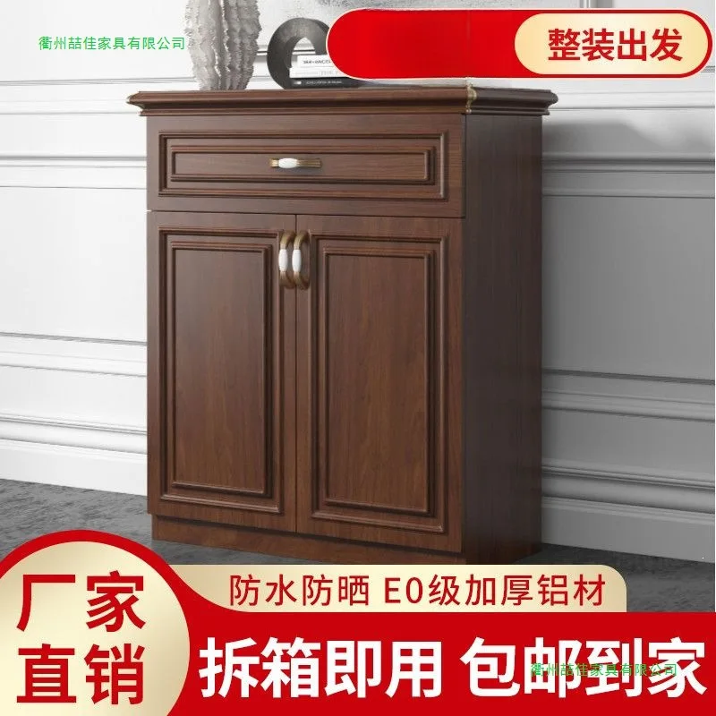 All-aluminum alloy shoe cabinet household with drawer waterproof and sunscreen floor-to-ceiling design large-capacity shoe cabin