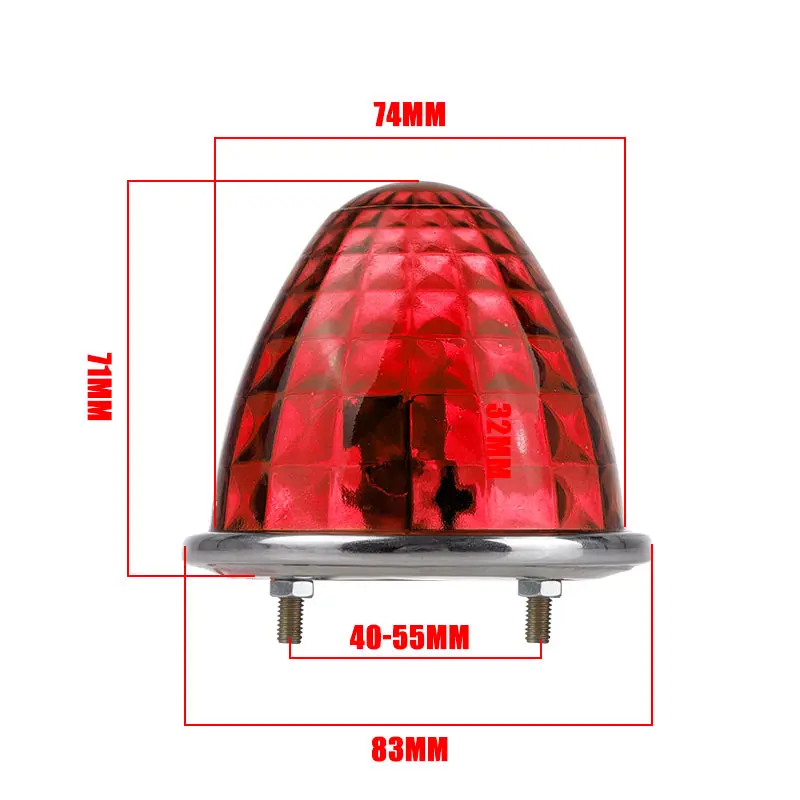 1156 لمبة شاحنة الجانب ماركر ضوء البطيخ زجاج عدسة ضوء 12 فولت 24 فولت مؤشرات تحذير ضوء لسيارة مقطورة جرار شاحنة حافلة