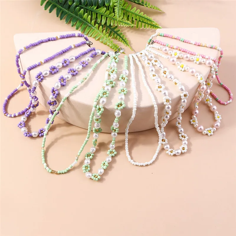 Böhmen Handgemachte Bunte Rocailles Halskette Halsband Einfache Frauen Mode Perle Blume Halsketten Kragen Süße Schmuck Geschenke – Detail 2