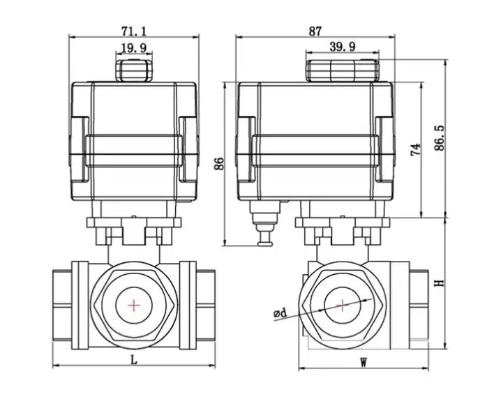 For DN25 DN40 DN50 electric stainless steel ball valve For DC5V DC12V DC24V AC220 motorized ball valve