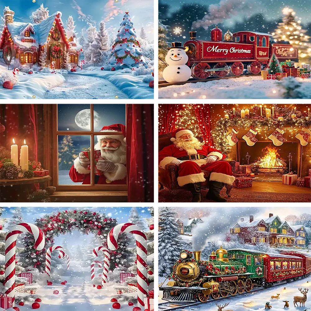 

Winter Christmas Theme Backdrop Party Decoration Snow Night Christmas Photography Background Baby Shower Supplies Photo Props