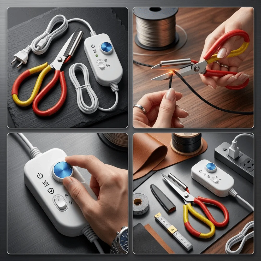 Temperature Adjustable Electric Heating Fabric Scissors 9-Level Temperature Control Metal Blade Temperature Adjustable Scissors