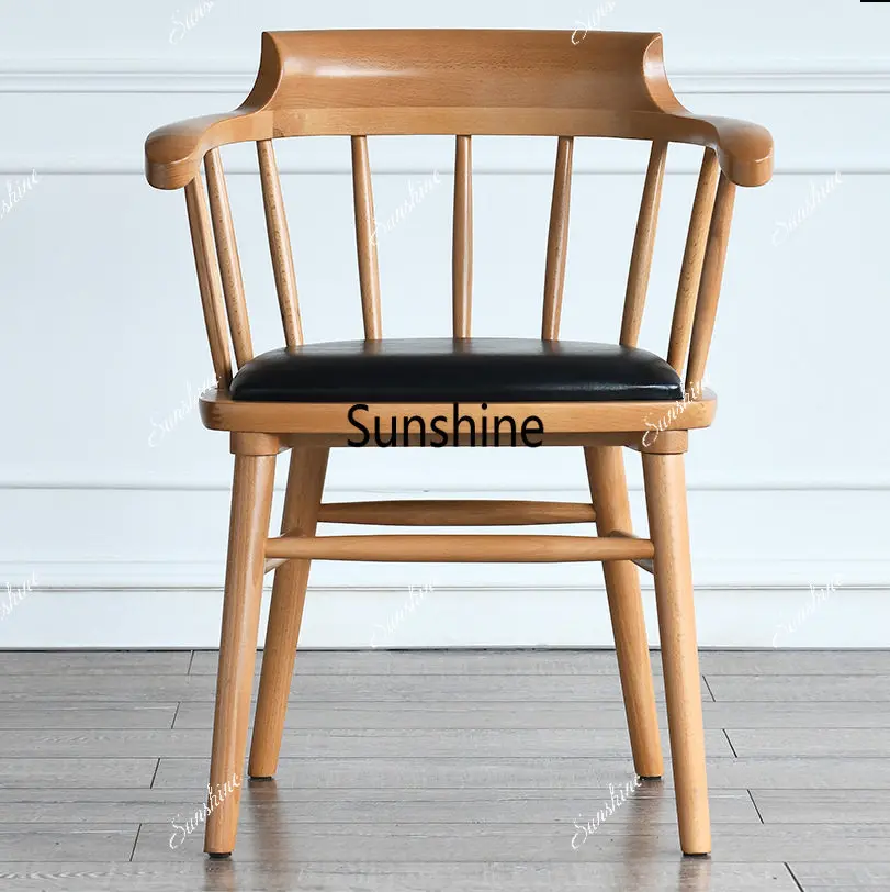 

Nordic Solid Wood Dining Chair Modern Simple Backrest Chair Hotel B & B Restaurant Chair
