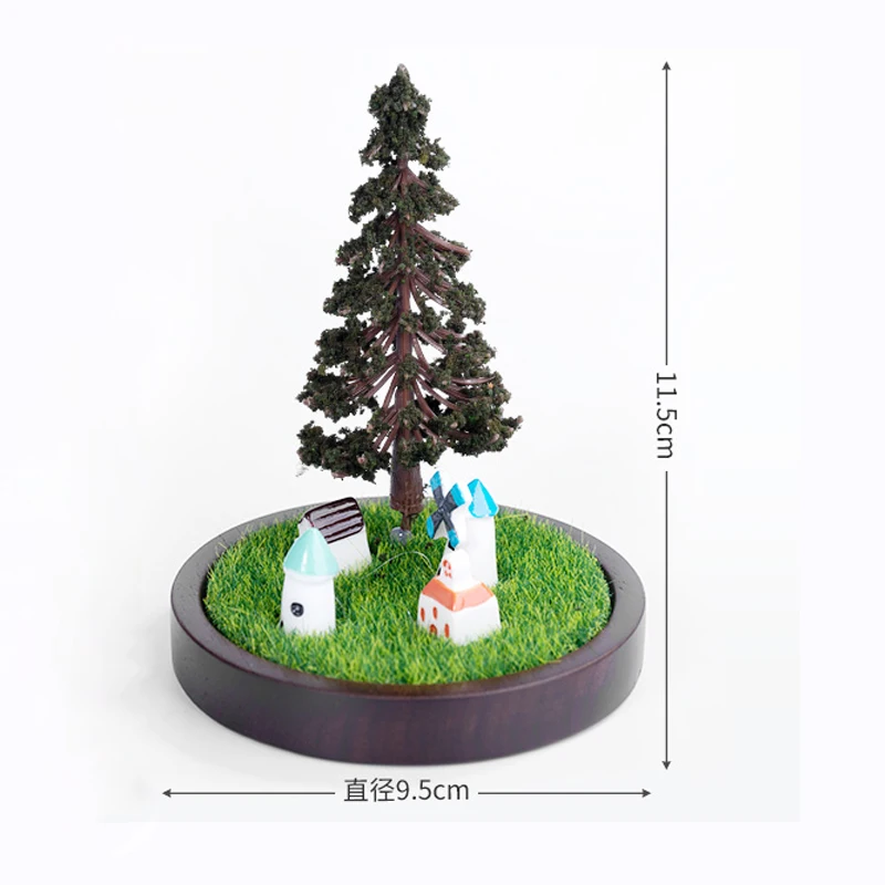 Mini krajobrazowa diorama DIY zestaw dla dzieci - model trawy drzewa zestaw rzemieślniczy, piaskownica stołowa architektura wystrój kreatywny ornament