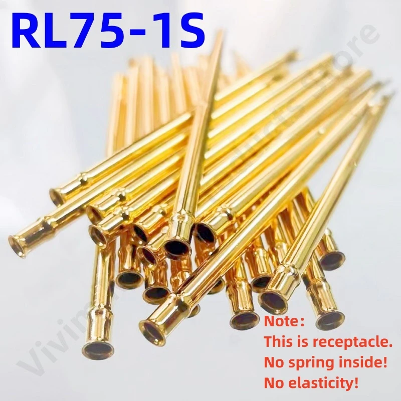 20/100PCS RL75-1S Test Pin PL75-B1 Receptacle Brass Tube Needle Sleeve Seat Solder Connect Probe Sleeve 30mm Outer Dia 1.32mm