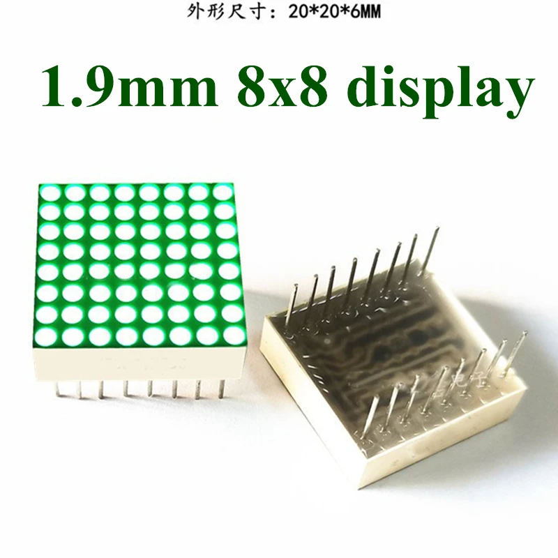 10PCS High quality 8x8 green digital tube semi-outdoor 1.9mm LED Dot Matrix Display Common anode