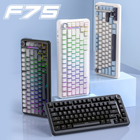 75% Hot Swap Gaming Keyboard AULA F75 Same Model FREEWOL F75 Wireless Gaming Keyboard with Metal Knobs,Tri-Mode Link 4000 mAh